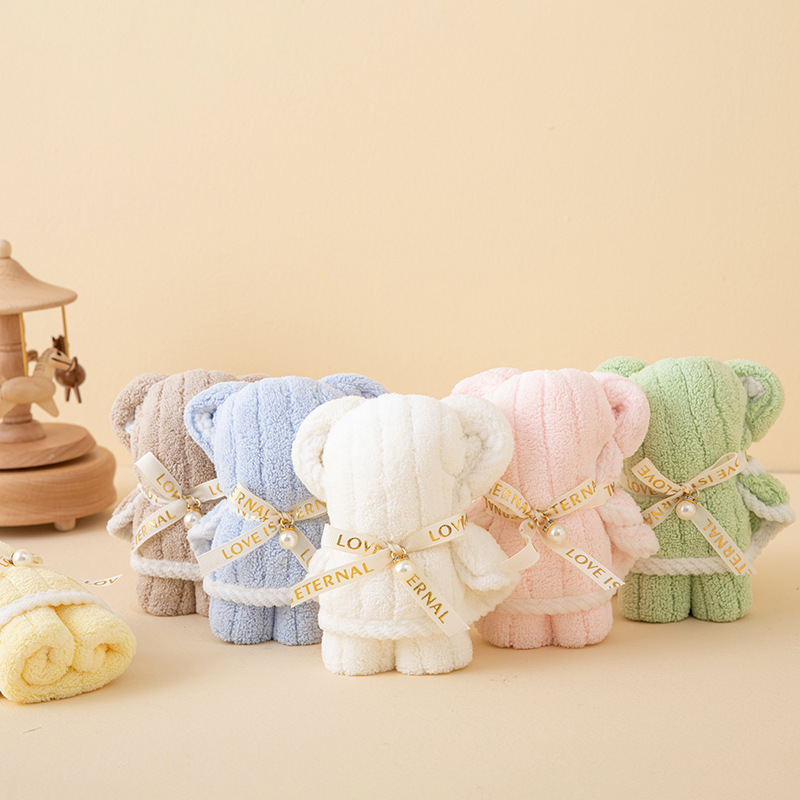 クマのお土産タオル 新細ストリップ子供用タオル 結婚式開店記念品 新年 クリスマス ギフト|undefined
