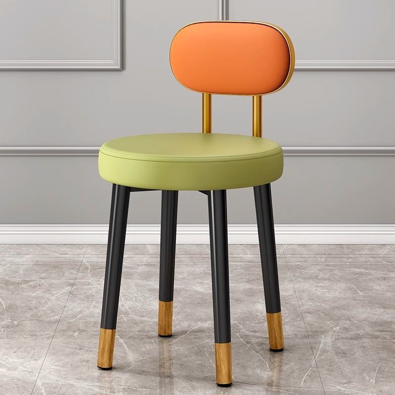 Casa ligera de lujo red alta sensación taburete redondo moderno simple manicuría silla de vestir respaldo de la chica dormitorio maquillaje de cama