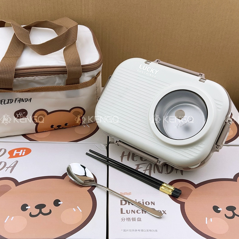 Fiambrera con aislamiento de acero inoxidable 304, bandeja especial para niños para trabajadores de oficina, lonchera para almuerzos