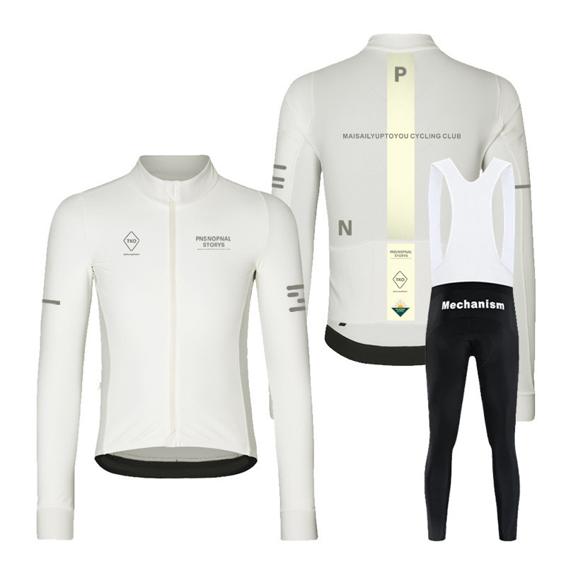 新型秋長袖自転車男騎手服道路レース服自転車服セット牛乳糸現物|undefined