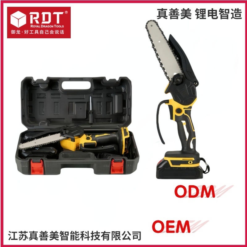 跨境锂电电链锯家用便携式伐木锯充电式4寸6寸手提小型大功率电锯