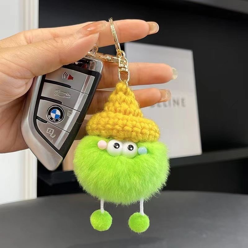 Imitación coreana de pelo de pimples, feos y lindos frijoles, colgantes de peluche, muñecas de dibujos animados, bolsos colgantes, bolsos colgantes, llaveros