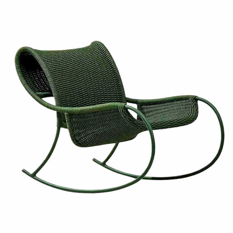 Sofá pequeño balcón de ocio combinado al aire libre impermeable y protector solar creativo minimalista patio mecedora al aire libre sofá de caña