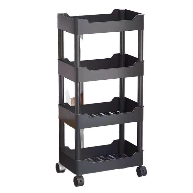 Narrow Gap Rolling Storage Shelf, Multi-Layer Plastic Organizer 12–25 cm, 3–5 Tiers