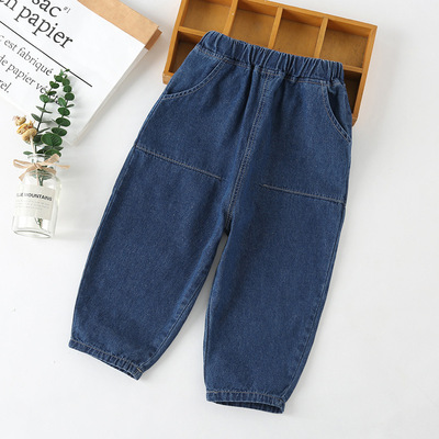 Migu 2021 Spring and autumn payment Jeans Boy cowboy trousers Children's clothing trousers Casual Korean Fan