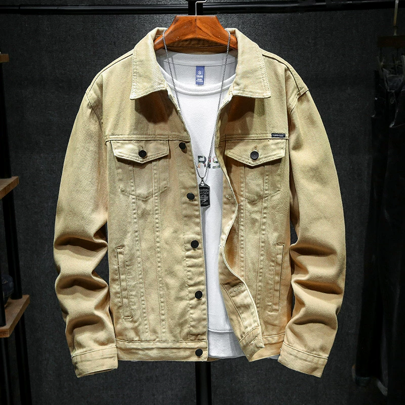 Джинсовая куртка мужская весна и осень 2025 новая модная американская свободная куртка с лацканом