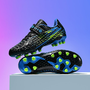 New children's football shoes Velcro Boys Girls AG broken nail primary and secondary school girls pink football training shoes