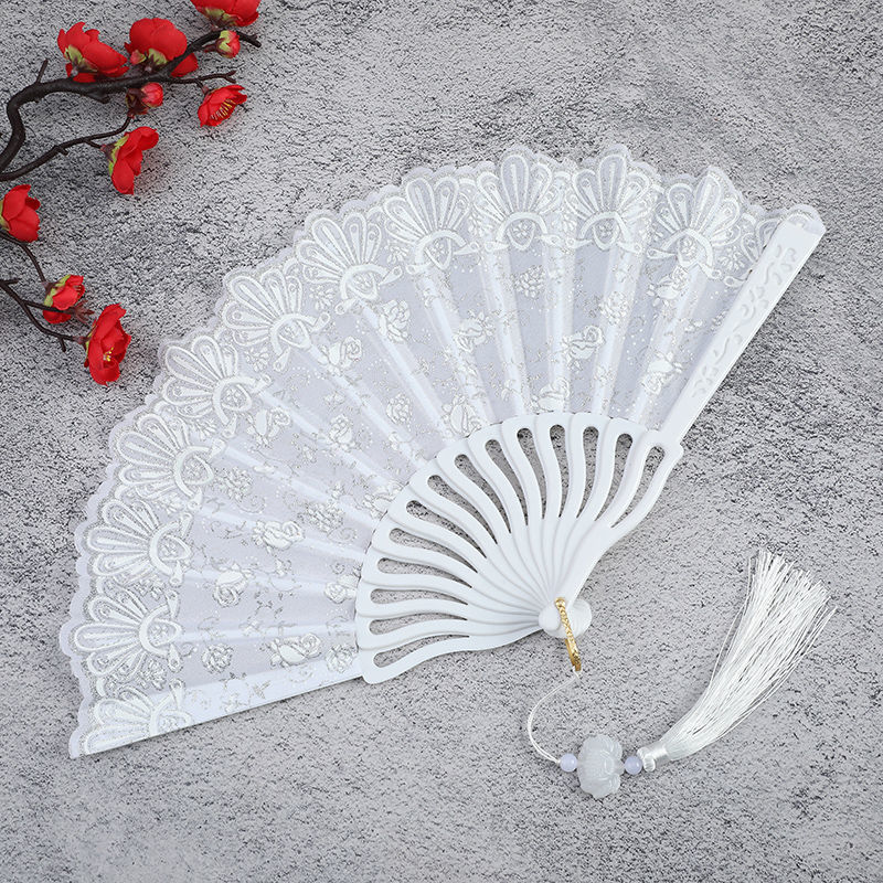 Little Flower Rose Fan Ancient Fan Cheongsam Fan Hanfu Fan Folding Fan Dance Fan Lady Fan Internet Popular Fan