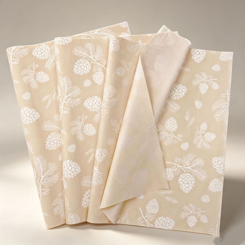Vintage light brown pinecone print wrapping paper, luxury gift lining tissue paper, floral packaging separator paper Vintage light brown pinecone print wrapping paper, luxury gift lining tissue paper, floral packaging separator paper