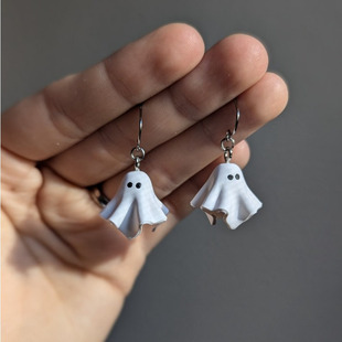 2024 new cross-border hot selling Xiyin temu hot-selling cute ghost cartoon earrings Halloween party earrings