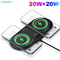 Fdgao/20w + 20wデュアル充電無線充電器はアップルの華為米サムスン携帯電話の急速充電に適している