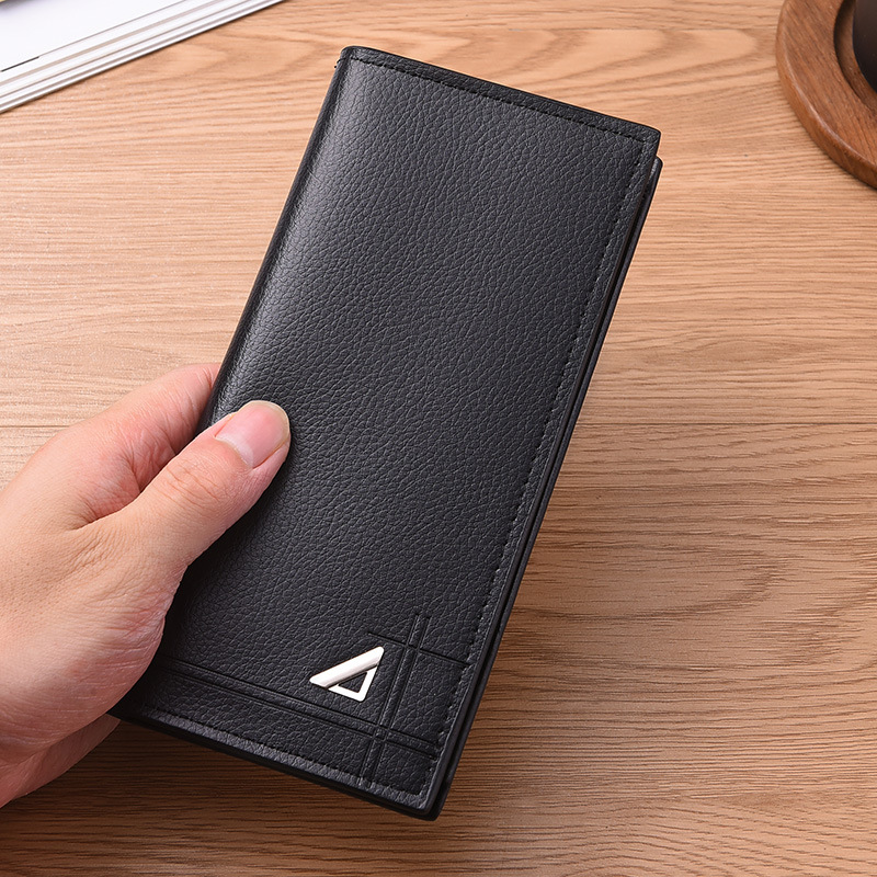 Cross-Border Men's Wallet Long Wallet Male Youth Business Casual Long Wallet Fashion Large Capacity Soft Leather Wallet