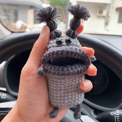 Car Key Protective Case: Car key bag - 14cmx22cm-gray-braid