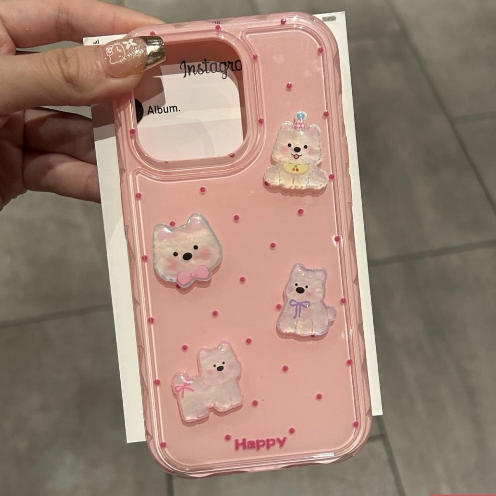 Nueva funda para teléfono de gelatina para cachorro tridimensional para Apple 16ProMax funda para teléfono 15/14 pareja 13 nuevo 15P