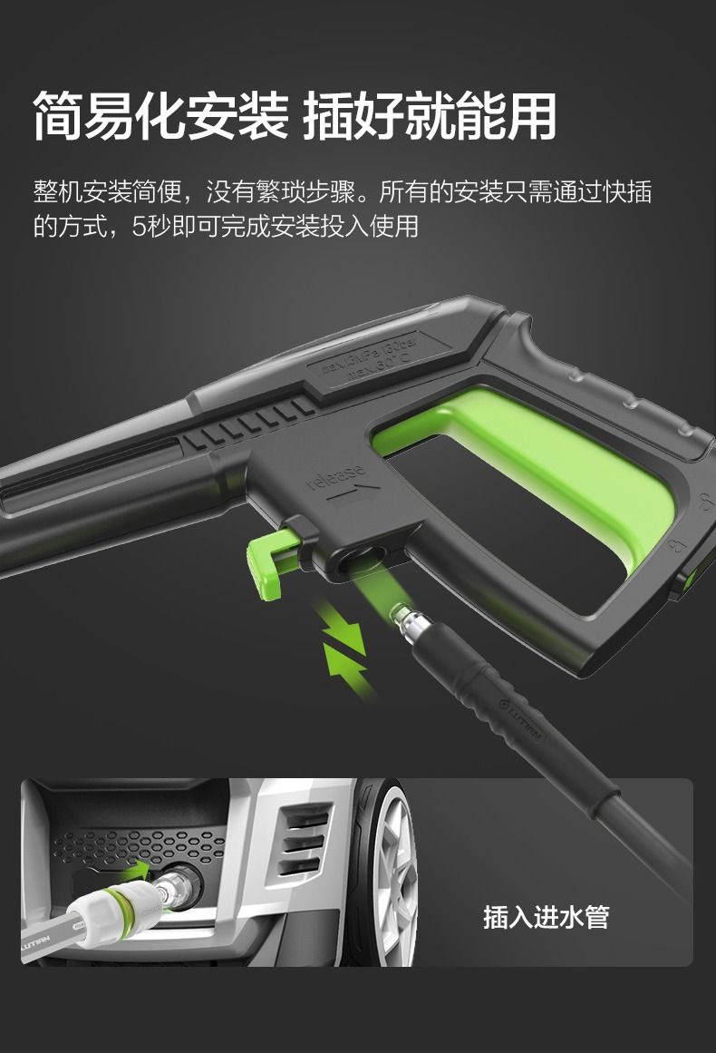 Greenfield 2200W Defender D6B Car Washing Machine Courtyard Cleaning High-Pressure Water Gun Household Powerful Floor Washing Artifact High Power
