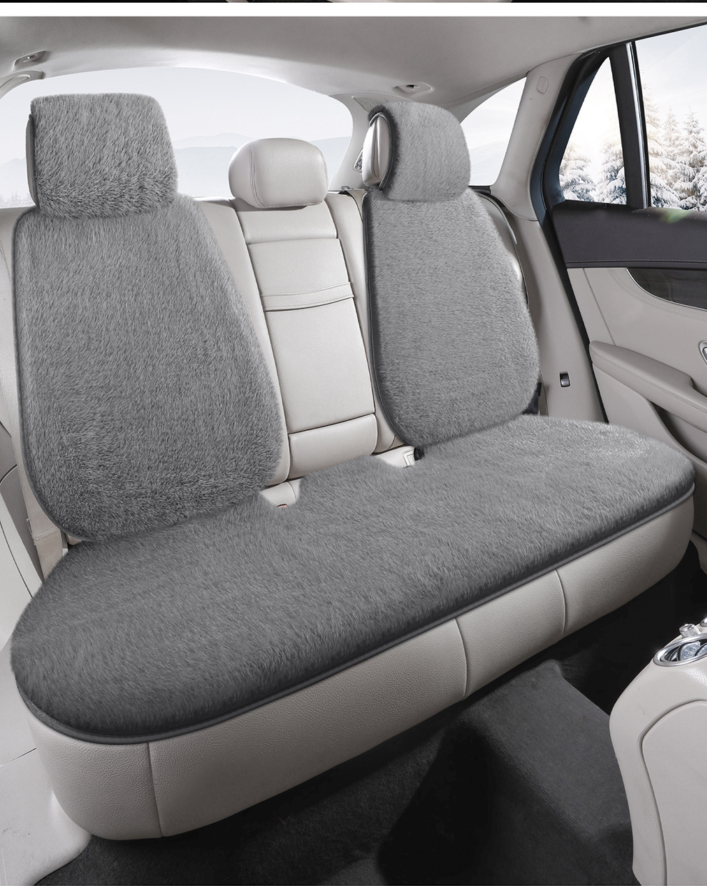 Winter Plush Car Seat Cushion Warm Car Decoration Universal Tie-Free Anti-Slip Seat Cushion Seat Cover Seat Cushion Fur Cushion