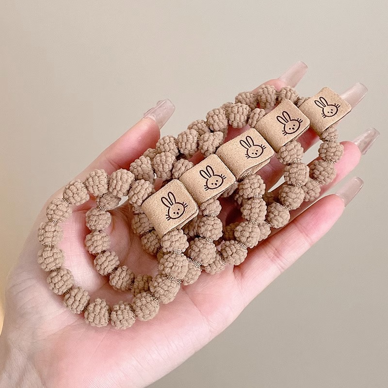 Otoño y invierno bola de cabello anillo de cabello grueso cuerda de cabello de alta calidad de la mujer de alta elasticidad correa de cuero cubierta de cabello