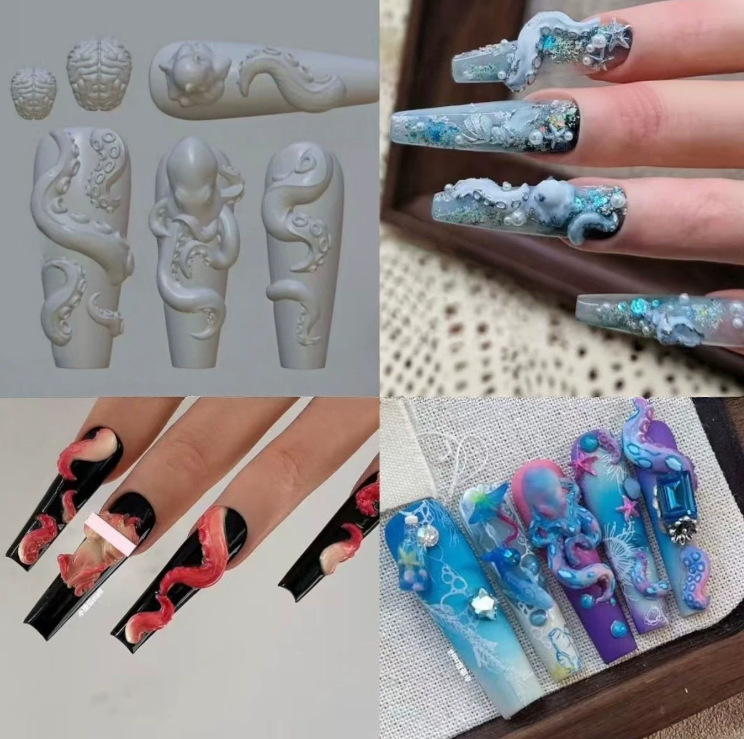 Molde de manicura amor arco en relieve flor ornamentos molde abrasivo alta permeabilidad estereoscópica DIY decoración molde de silicona