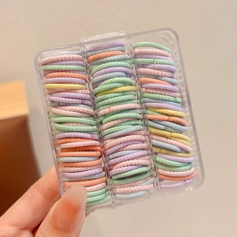 Ligas de cabello elásticas para niñas, colores de caramelo, suaves y resistentes, accesorios infantiles