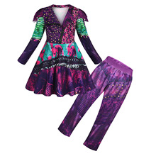 外贸儿童影视装扮服装后裔3Cos长袖女童万圣节舞台演出衣服7-12