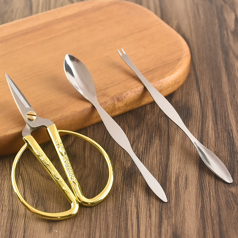 Stainless steel crab eating tools crab eight-piece three-piece set crab spoon fork crab claw clip scissors hairy crab seafood peeler