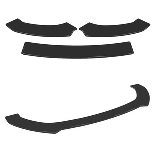 DTOUCH car universal three-stage front shovel three-stage flat low lying front lip with trim front bumper bright black