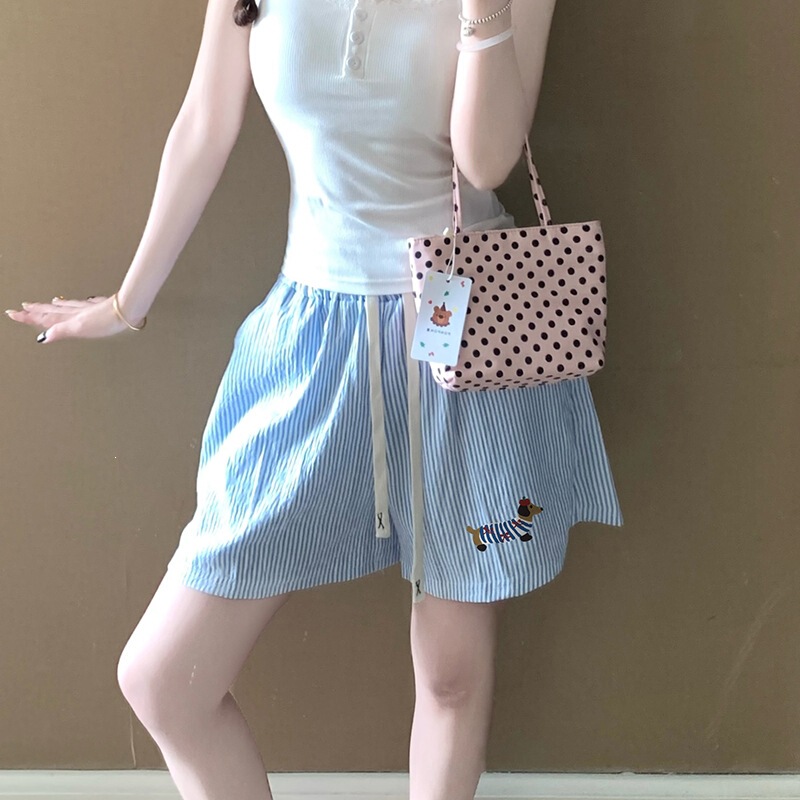 Cute Cartoon Striped Dachshund Dog Comfortable Women's Summer Thin Breathable Walking Pants Loose Shorts Home Pants Cute Cartoon Striped Dachshund Dog Comfortable Women's Summer Thin Breathable Walking Pants Loose Shorts Home Pants