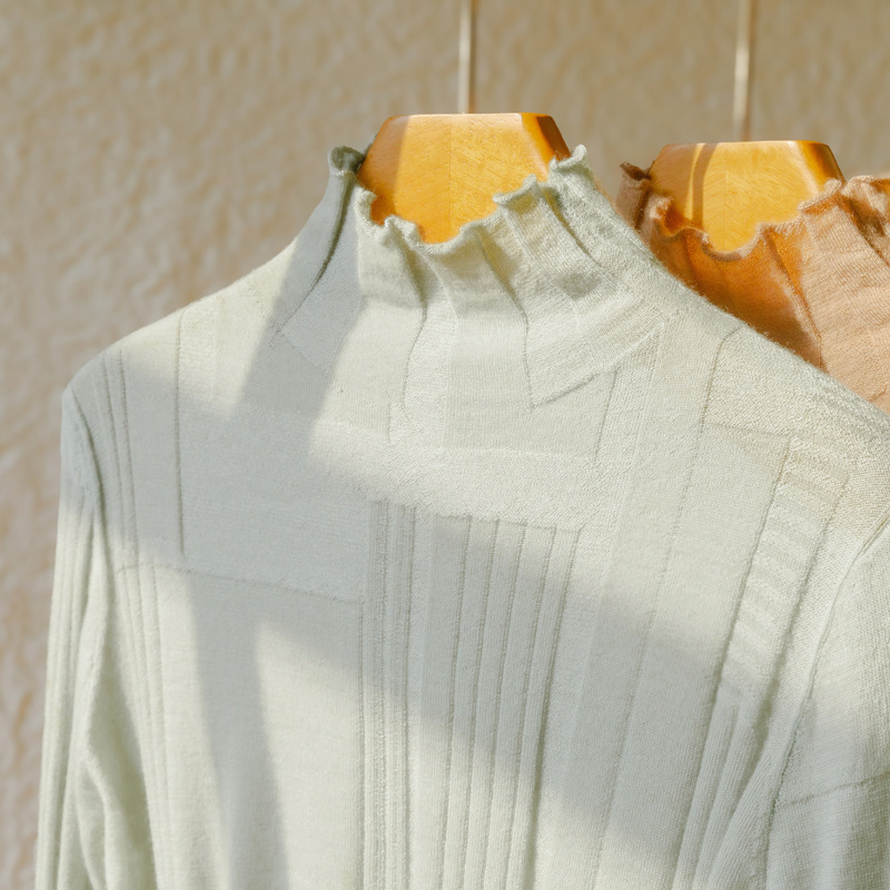 Worsted 60 Pcashmere Women's Half-High Collar Slim 9263