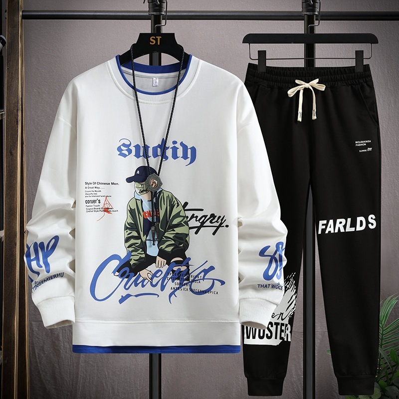 青少年の衛衣の男性の春秋の項の中学校の学生の長袖のtシャツの底のシャツの潮流の格好いい大きい子供の紳士服のスーツ|undefined