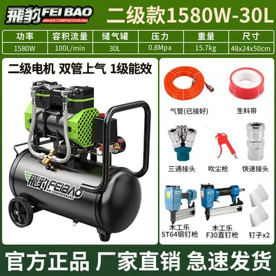 Hava kompressorları: Compressor Small 220V Portable - feibao-quality-assurance-oil-free-and-maintenance-free-brushless-double-tube-air-supply-1580w-30l-double-nail-gun