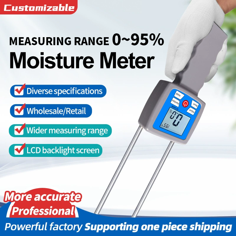 Измеритель влажности для пачек макулатуры, измеритель влажности для рулонов из измельченной картонной бумаги, измеритель влажности для бумажных пачек, измеритель влажности для картонных коробок, с цифровым дисплеем