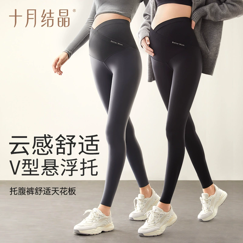 Октябрь Кристаллические беременные акулы брюки Весна и осень зимние леггинсы без следов