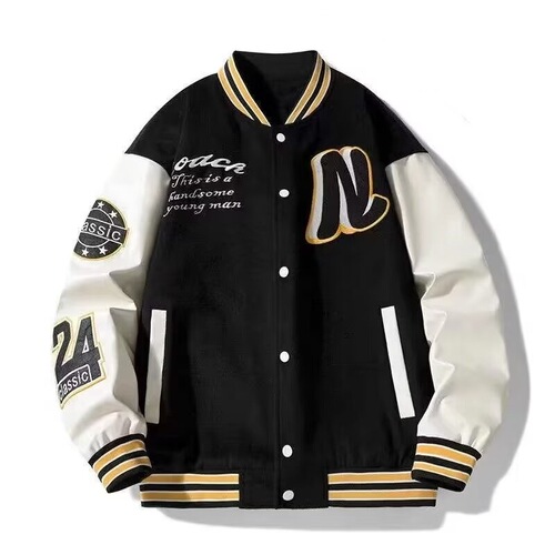 Spring and Autumn Versatile Baseball Jacket Outerwear Youth High Street Trend Brand Hong Kong Style Japanese Omotesando Style Korean Style Trendy Loose Jacket