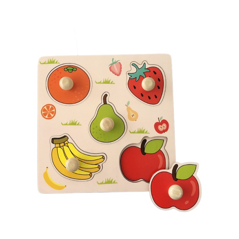 Mano agarrando tablero rompecabezas niños Montessori educación temprana inteligencia cognitiva juguetes bebé 1 bloques de construcción 2 años de edad forma Niño a juego