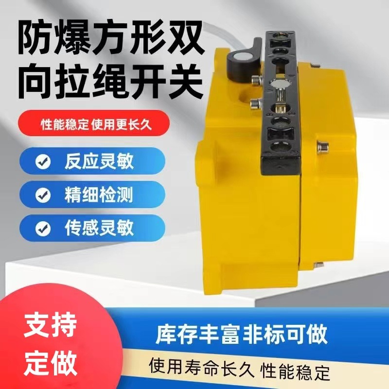 方形双向拉绳开关 SOS-2D XYLMQ-II 皮带机事故急停开关