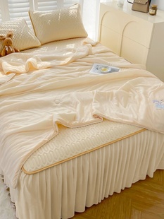 Bed Skirt Style Latex Mat Summer Quilt Three or Four Piece Set Summer Ice Silk Soft Mat Air Conditioning Quilt Washable Mattress