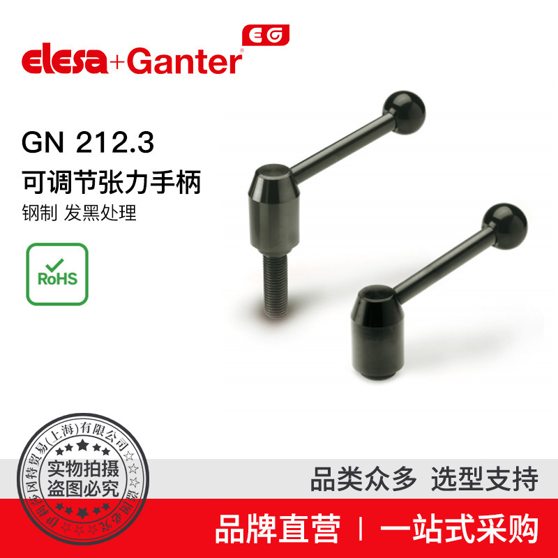 Elesa Ganter伊莉莎冈特 GN 212.3 可调节张力手柄 钢制