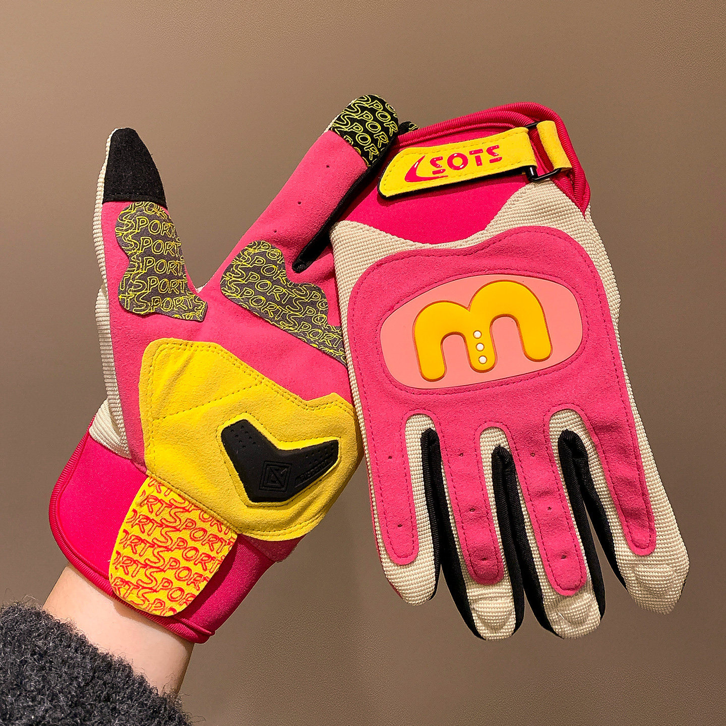 Guantes de ciclismo para hombres y mujeres motocicleta al aire libre motocicleta antideslizante jinete amortiguador macarón guantes de locomotora