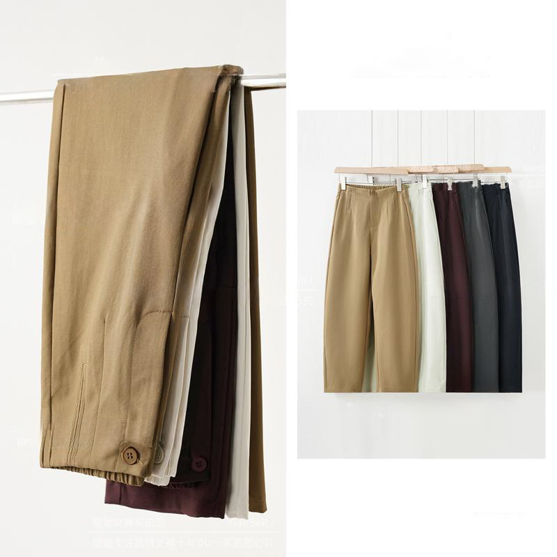 【Luxury High-End】Early Spring New Designer Anti-Wrinkle High-Waisted Slimming Casual Versatile Narrow Straight-Leg Pants