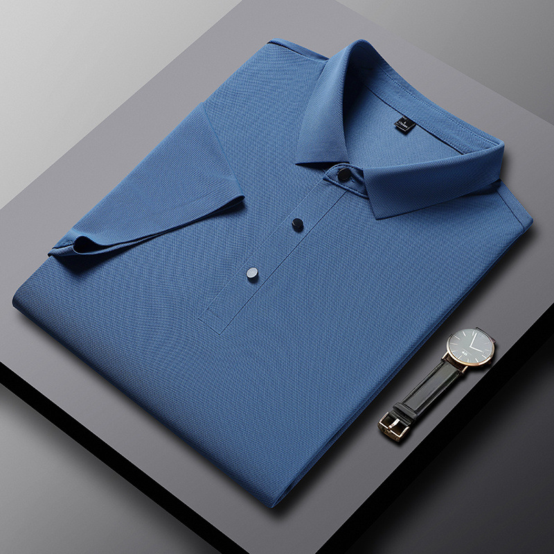 Hielo de manga corta Polo hombre nuevo grupo ropa de trabajo camiseta de manga corta Hielo de negocios sin marcas polo transpirable