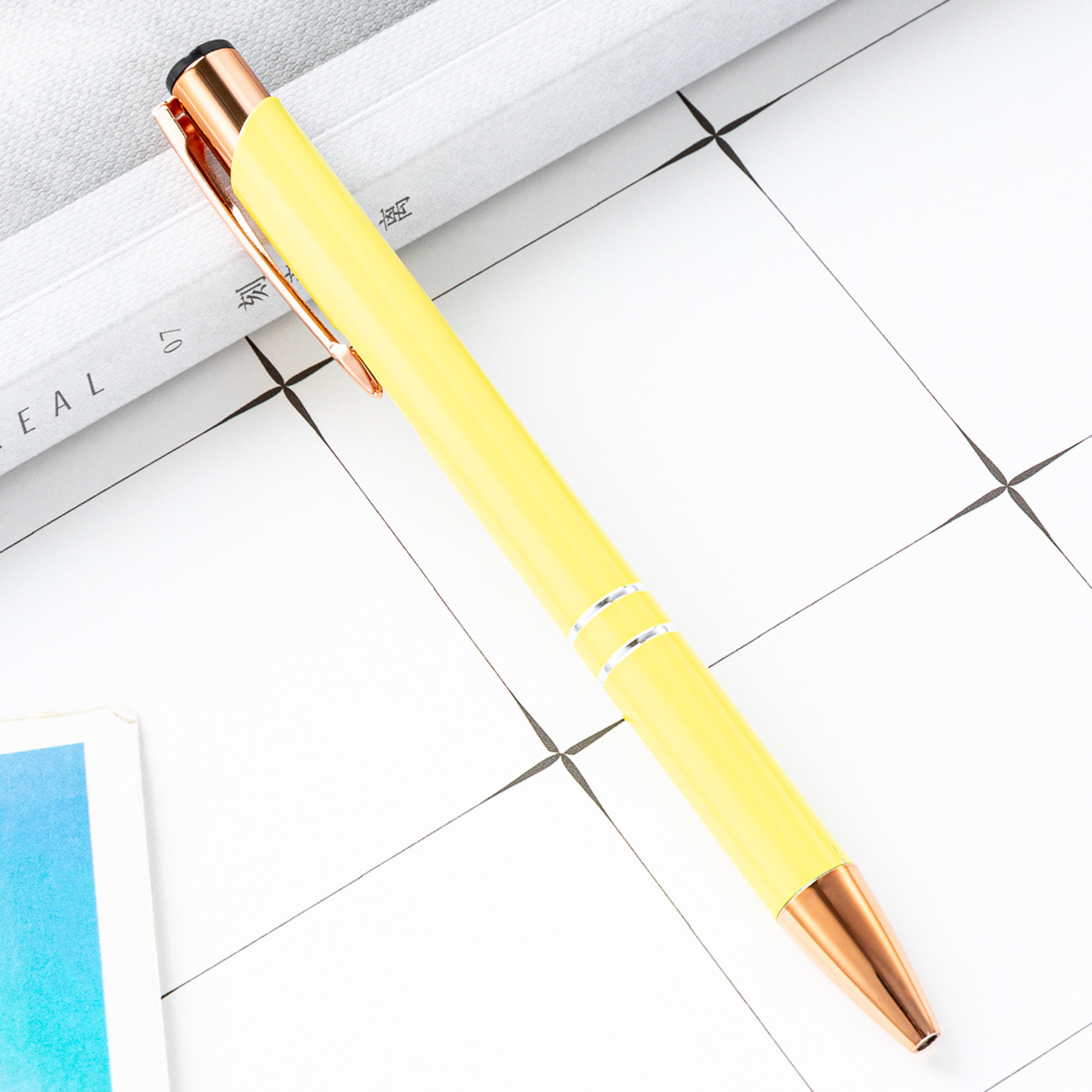 Metal bolígrafo de presión dos bobinas de aluminio barra de pluma de negocios puede imprimir logotipo publicitario regalo bolígrafo promocional fábrica al por mayor