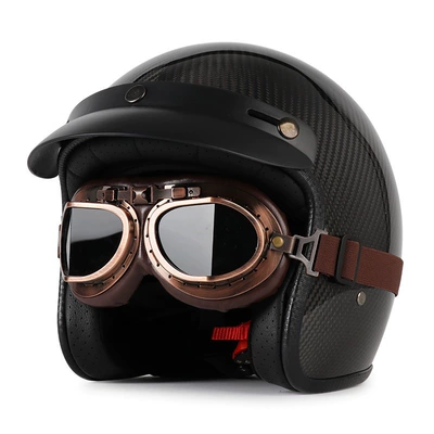 Motosiklet dəbilqələri – Women - m-3k-carbon-fiber-bright-black-copper-mirror-free-hat-brim-face-towel