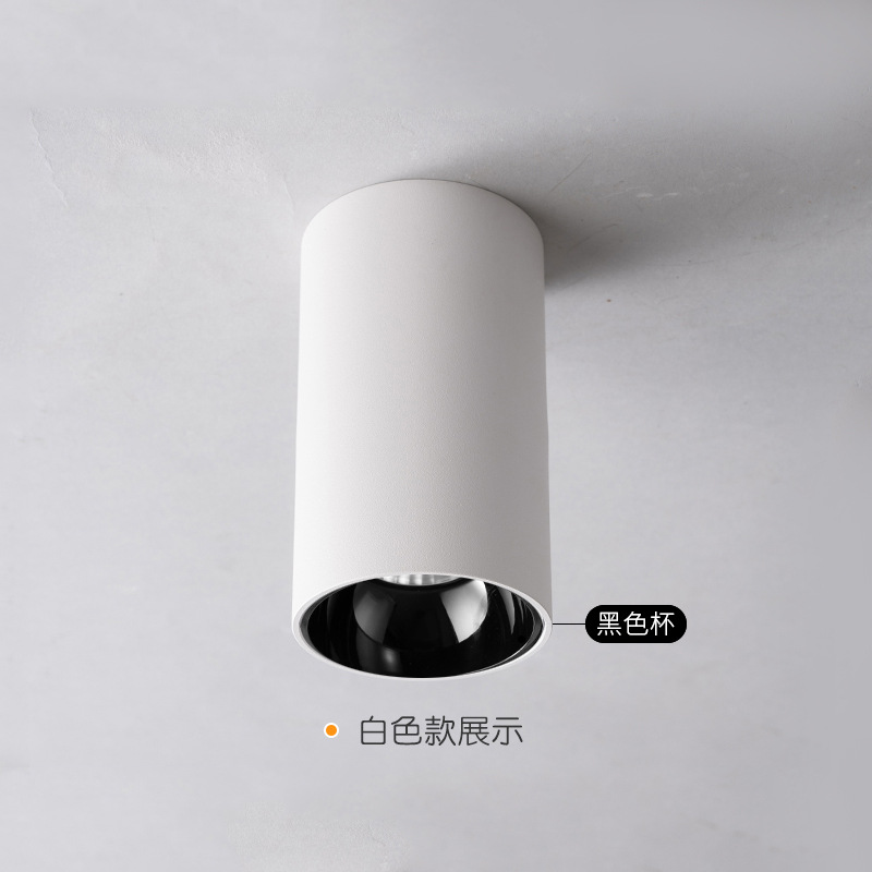 LED superficie montada downlight COB superficie montada proyector agujero-libre techo downlight redondo 15w18w24w tienda lámpara de techo