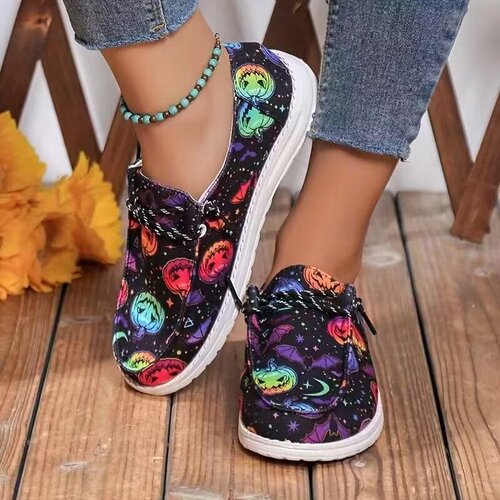 European and American Christmas Women's Shoes Independent Station Code 43 Lazy Shoes Women Doodle Plus Size Wholesale Plus Size