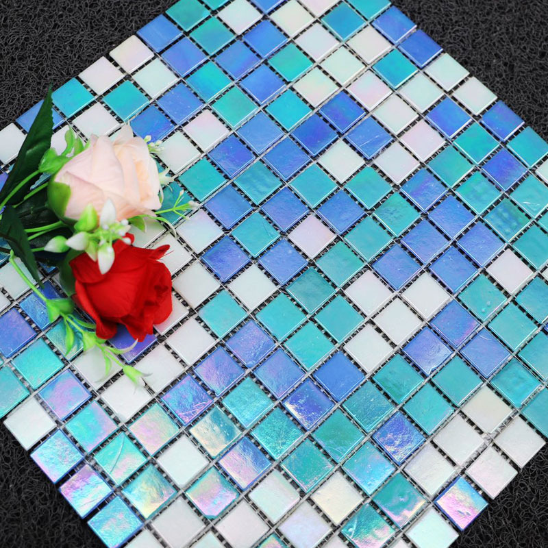 레이크 블루 네트 스티커-라이트 블루 화려한 화이트