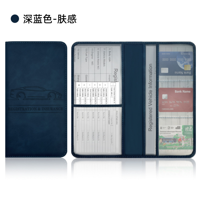 Transfronterizo temu licencia de conducir americana pu funda de cuero carpeta de registro de automóviles funda de archivo de información de seguro