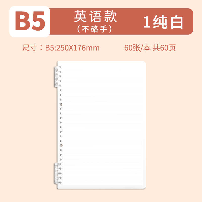 B5 • Pure White • English • 1 book