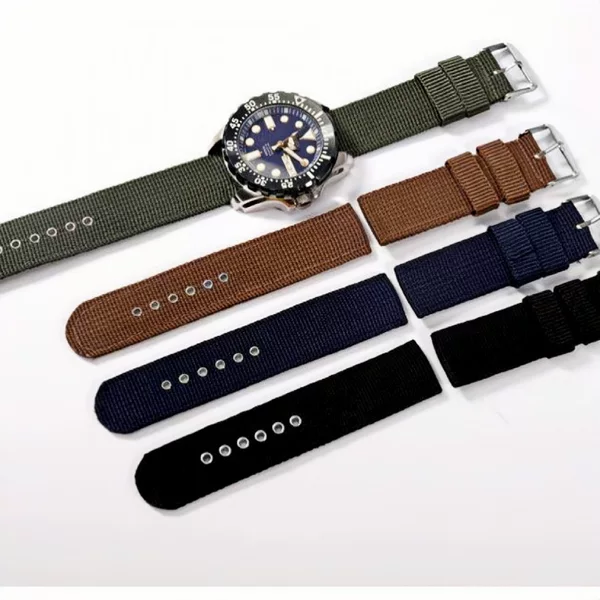 Factory Spot Wholesale Nylon Canvas Watch Strap Outdoor Sports Comfortable Soft Watch Strap 16 18 20 22 24