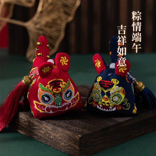 Mid-Autumn Festival 3D Embroidered Tiger mugwort incense sachet car ornament travel accessory gift bag national trend pouch blessing bag