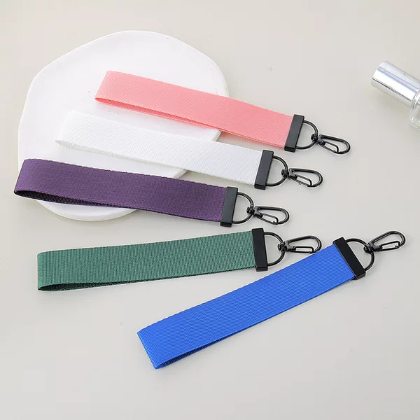 Personalized Printable Pure Color Webbing Keychain Company Opening Event Gift School Bag Backpack Streamer Pendant Gift